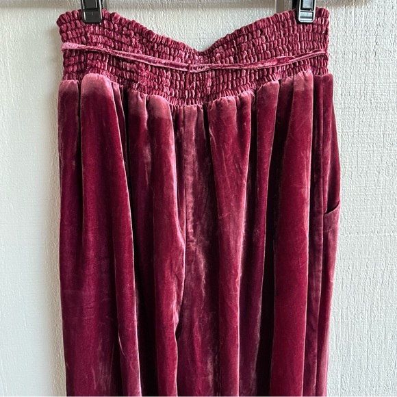 Anthropologie Gloria Velvet Joggers in Wine Bordeaux Size S - Picture 8 of 10